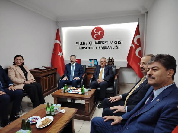 Necmettin Erkan, İçişleri Bakanı Mustafa Çiftçi ile MHP Kırşehir İl Başkanlığı’nı Ziyaret Etti