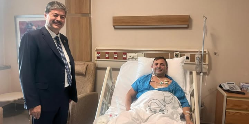 Milletvekili Necmettin Erkan’dan Ankara Kuryeciler Odası Başkanı Ramazan Akpınar’a Geçmiş Olsun Ziyareti